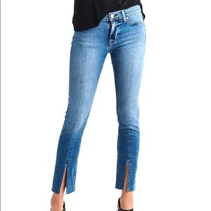 $215 NWT HUDSON denim jean mid rise NICO straight pant super stretch SLIT